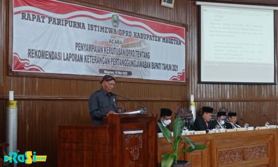 DPRD Kabupaten Magetan Rekomendasikan Formula Lama Dalam Sidang Paripurna Istimewa Tentang Rekomendasi LKPJ Tahun 2021.
