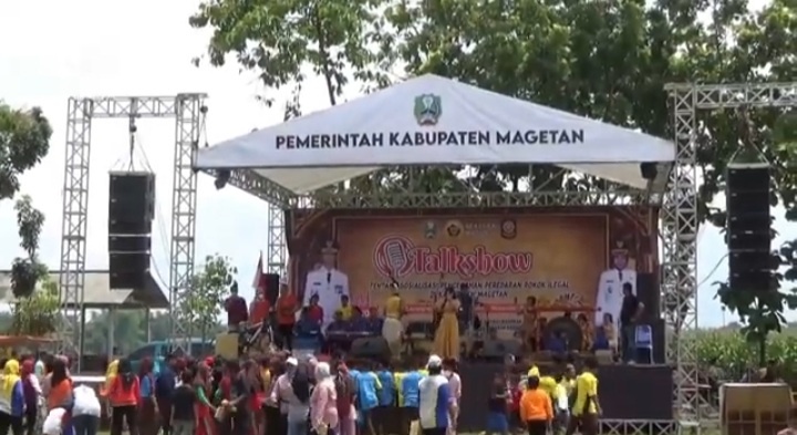 Gelar Pertunjukan Budaya, Pemkab Magetan Ajak Warga Cegah Peredaran Rokok Ilegal.