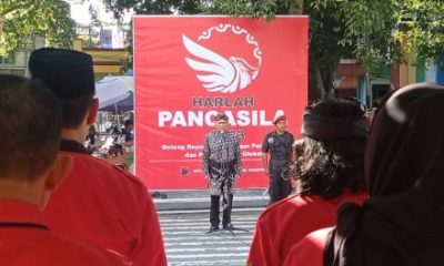 Upacara Peringati Hari Lahir Pancasila di Pasar Baru Magetan, Ketua DPRD Kabupaten Magetan Ajak Masyarakat Jaga Pancasila.