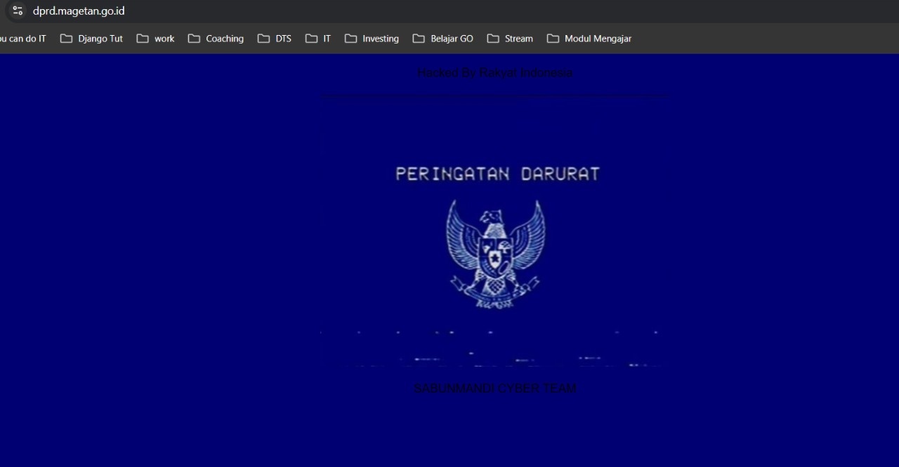 Diretas, Web DPRD Magetan Sempat Tampilkan Garuda Biru.
