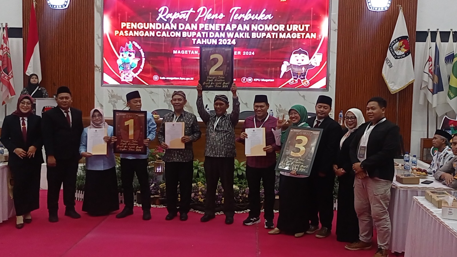 Ini Nomor Urut Paslon Bupati dan Wakil Bupati Magetan dalam Pilkada 2024.