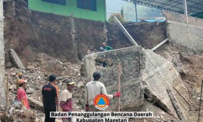 Pondasi Sekolah MTs MMA Gonggang Longsor, Bangunan Sepanjang 20 Meter Terdampak