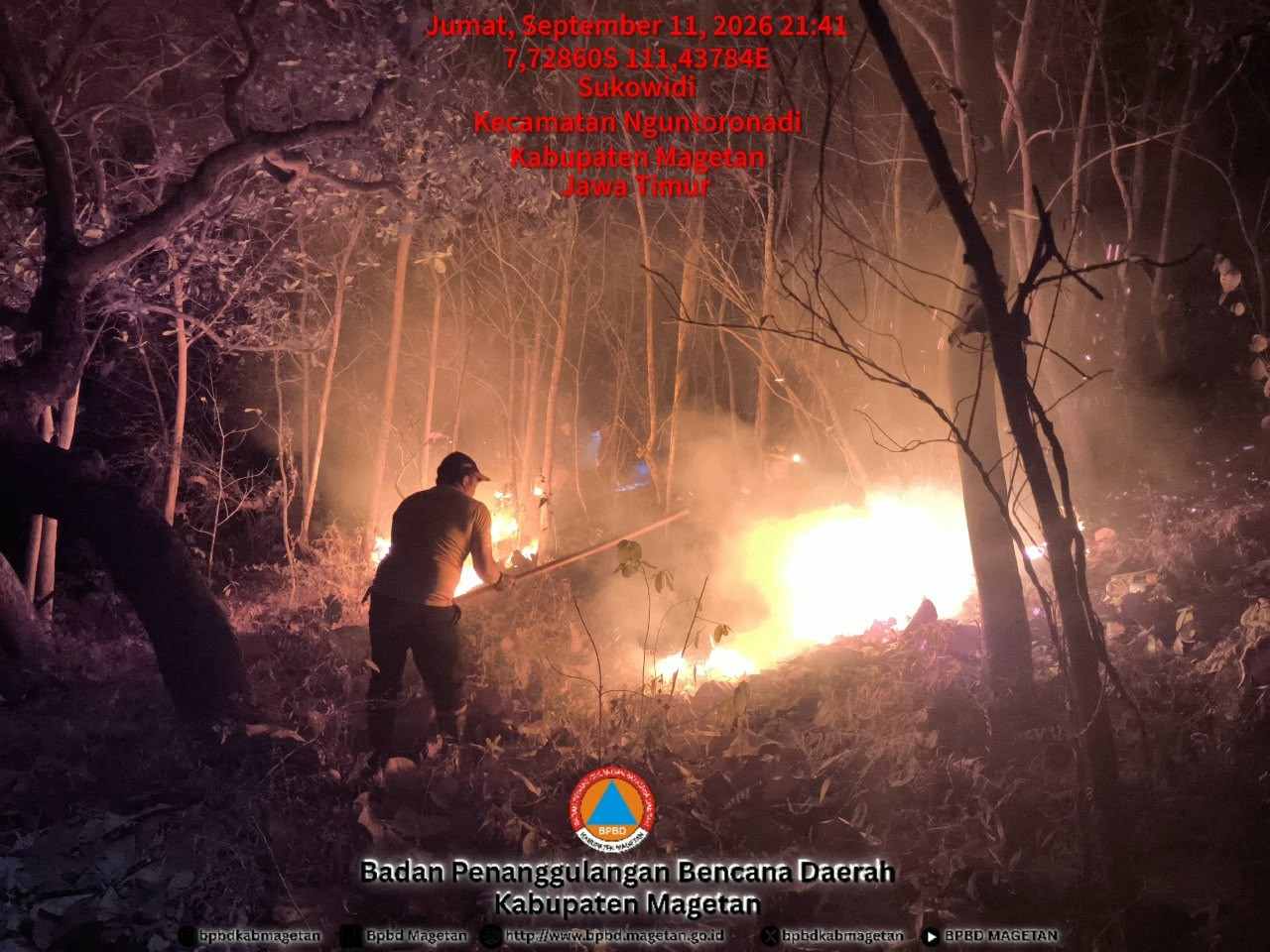 Kebakaran Hutan Rakyat di Gunung Bancak Magetan Meluas 1 Hektar, Dipadamkan Manual