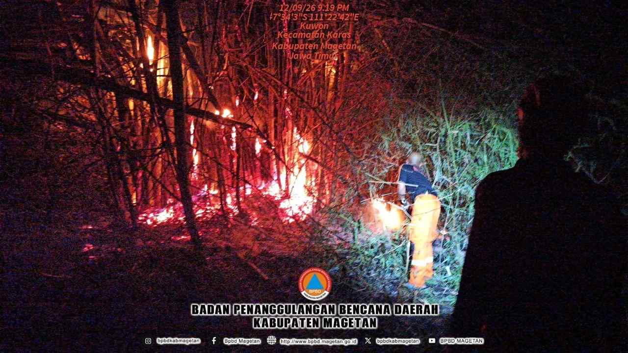 Rumpun Bambu Terbakar di Kuwon Karas, Api Berhasil Dipadamkan